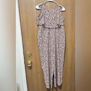 SHEIN Frenchy Plus Allover Print Tie Shoulder Cami Jumpsuit